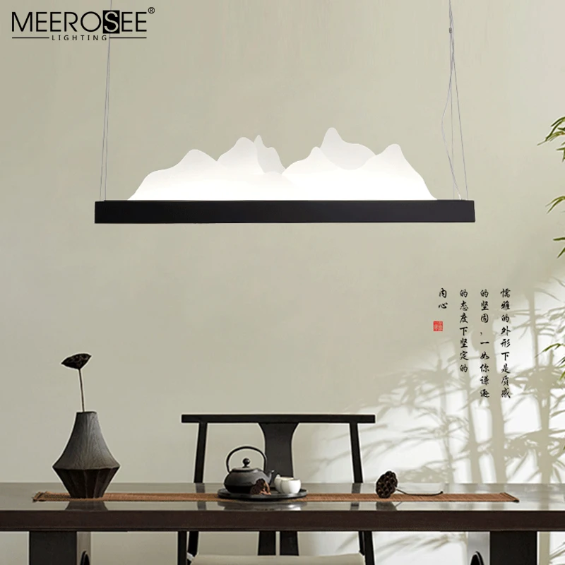 MEEROSEE Chinese Style Pendant lighting Decoration Hanging Led Chandeliers Antique Landscape Painting Decoration lamp MD86703