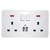 Singapore Malaysia UK Smart USB Electrical Switch Double 2 Way Gang Wall Socket With USB Charger Ports