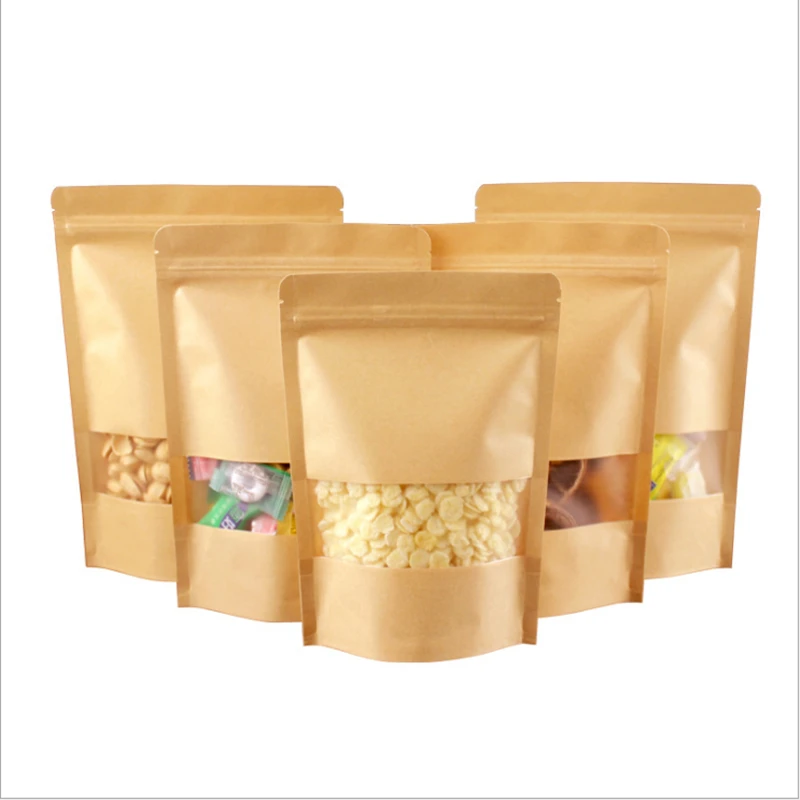 Download Eco Friendly Food Grade Kraft Paper Zipper Pouch Bag Biodegradable Stand Up Pouch With Clear Window For Cashew Nut Pistachio Buy Food Kraft Paper Bag Kraft Paper Bag With Clear Window Kraft Paper Zipper
