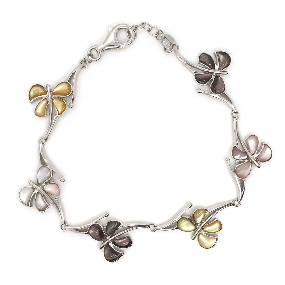 product-Esthetical Butterfly Flower 925 Sterling Silver Bracelet Made In Italy-BEYALY-img-1