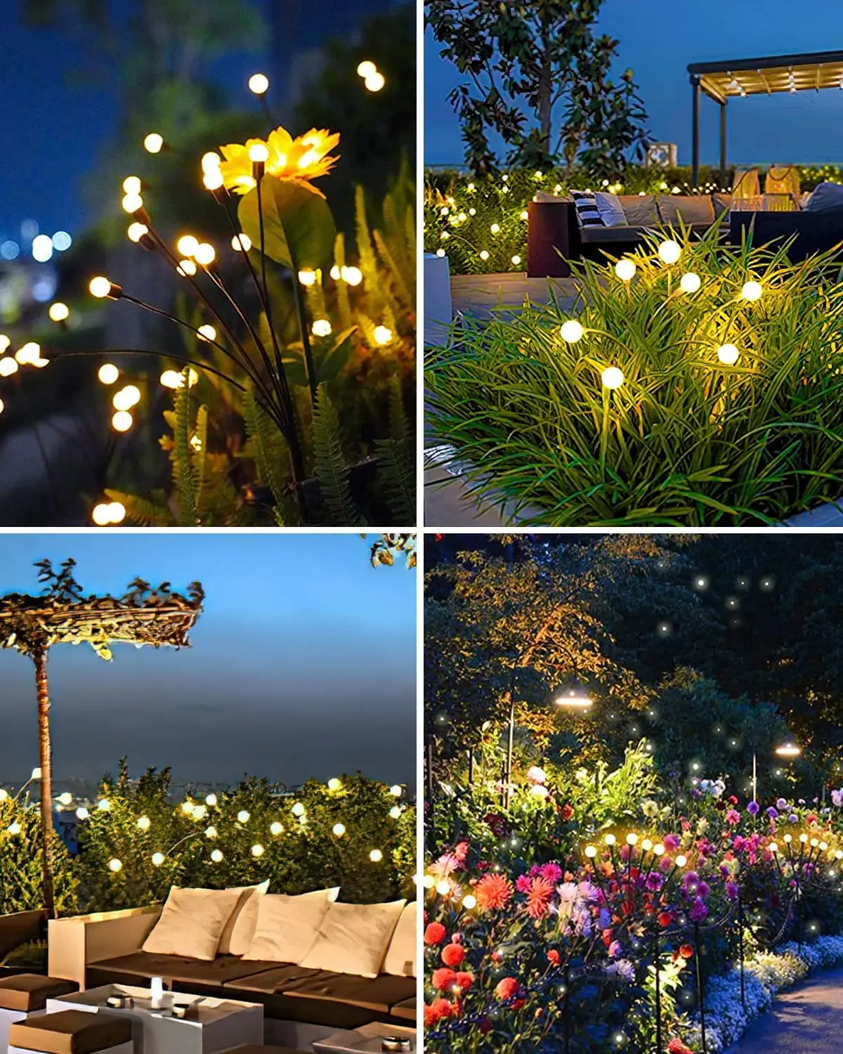 Oem Solar Garden Lights Waterproof Starburst Wind Swaying Firefly ...