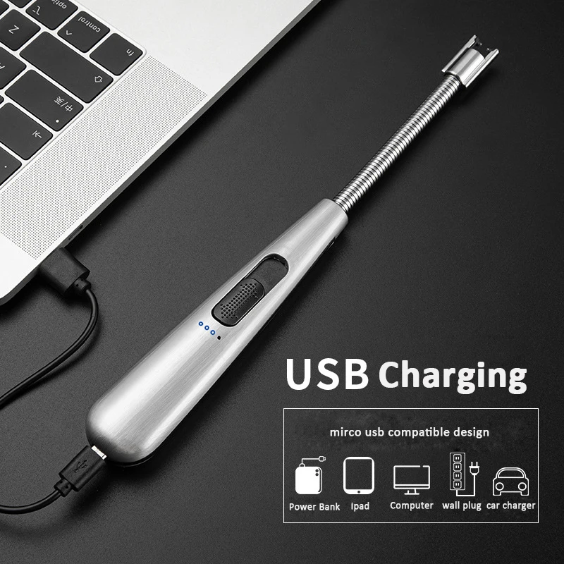 Long Stick Flexible Candle Lighter/Electric BBQ Lighter/USB Arc Kitchen Lighter