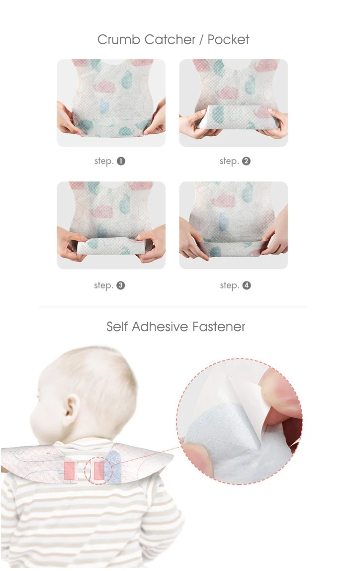 Japanese Portable Children Eat Waterproof Rice Pocket Baby Spit Towel Leak-Proof Disposable Baby Bib .jpg