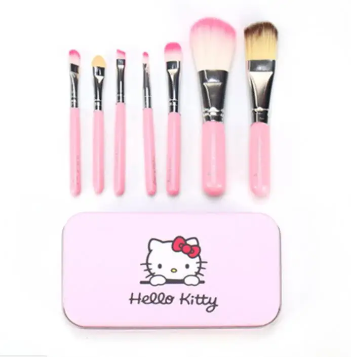 Hcs Hello Kitty 7pcs Pink Brush Foundation Makeup Set Eyebrow Eyeshadow ...