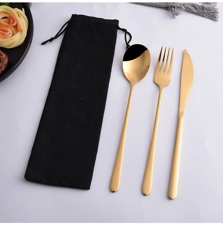 Wholesale Sus304 Stainless Steel Korea Cutlery Goldplated Flatware