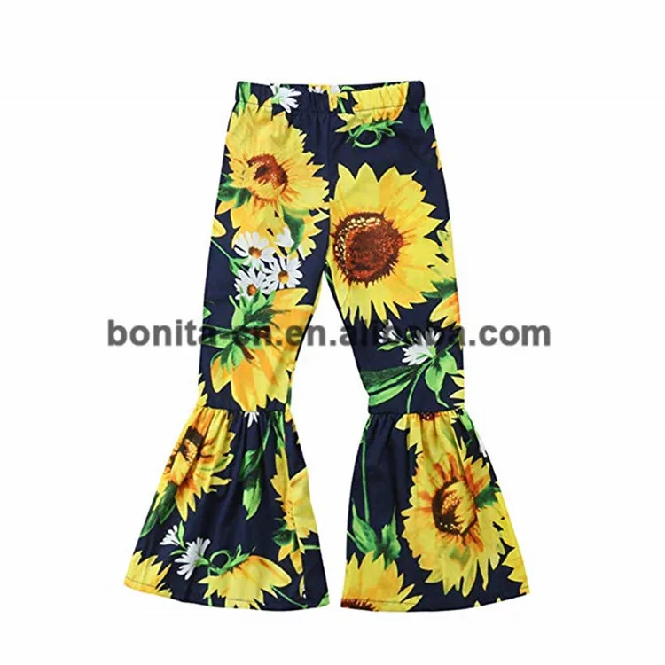 Baby Leggings Wholesale Leopard Print Kids Bell Bottoms Ruffle Pants