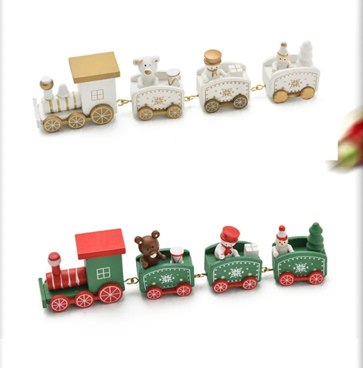 Tren De Madera De Navidad Reino Unido Regalo para Niños Juguetes De Santa Claus artesanías hechas a mano decoración Navidad