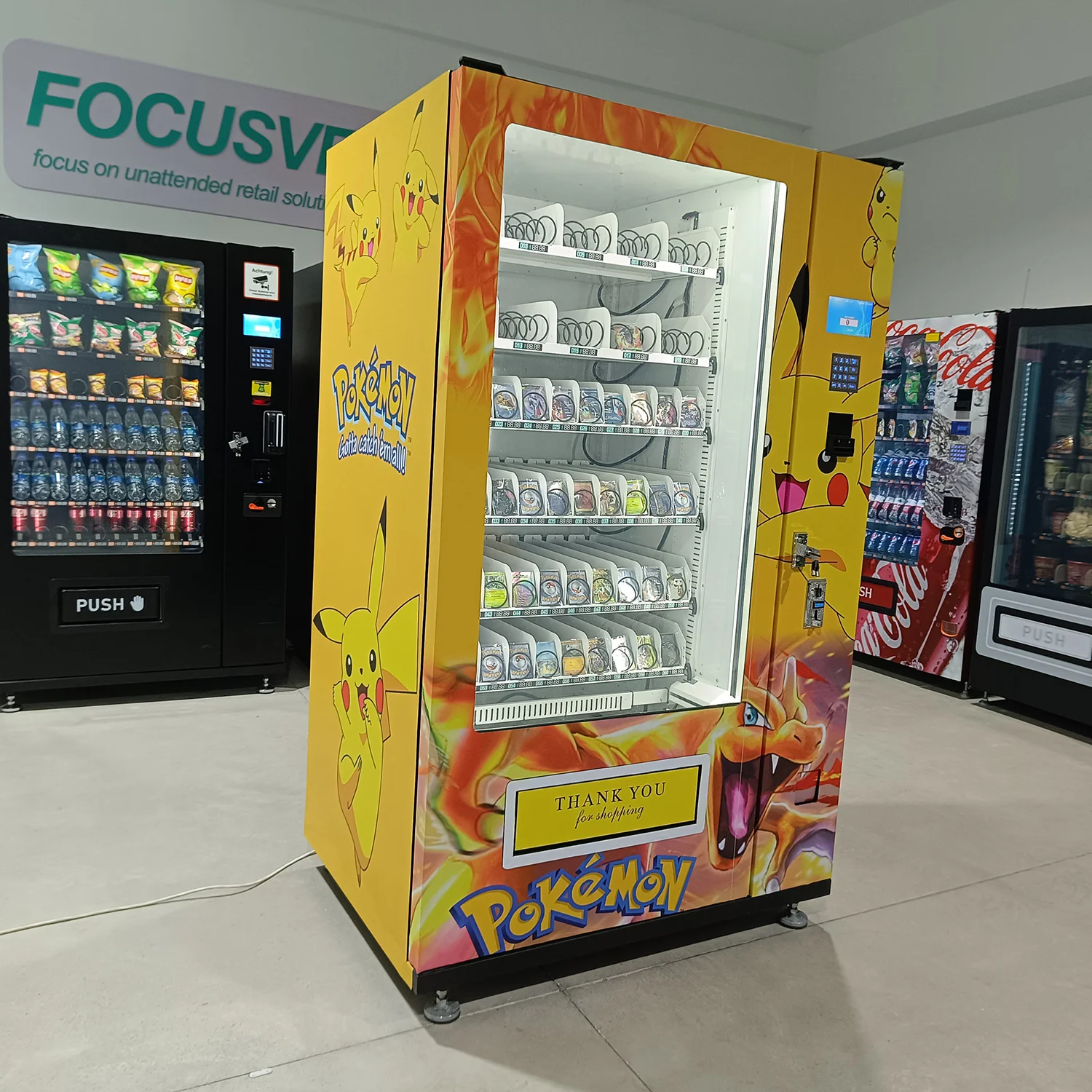 buy pokemon card vending machine Machine: Slim Pack Tower 2.0 Fully configured for your Pokemon packs and trading cards with cashless payment and cloud management. Pokemoned Anime Cards Game Card