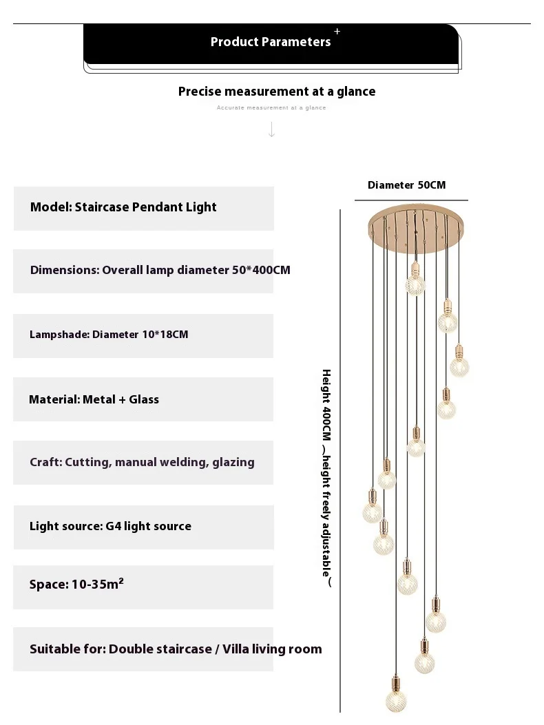 product nordic luxury creative staircase chandelier rotating duplex loft light for villa hotel middle sized lamp for living room lobby-8