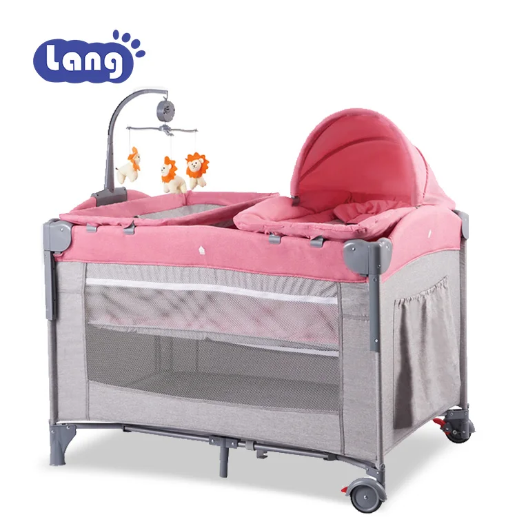 Modern Design Height Adjustable 3in1 Metal Baby Cradle Cot Bed