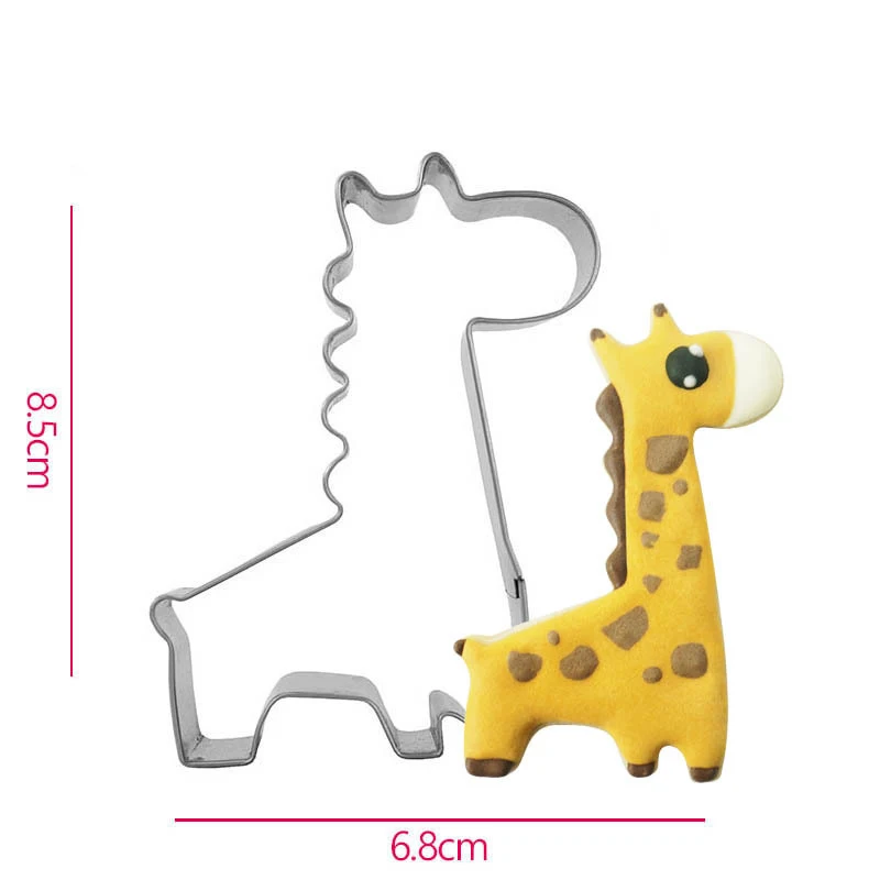 5" Giraffe Body Shaped Cookie Cutter Tin Plated Steel Zoo Safari Wild Animal