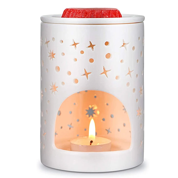 White Hollow Out Electric Tealight Custom Design Cheap Wax Melt Burners