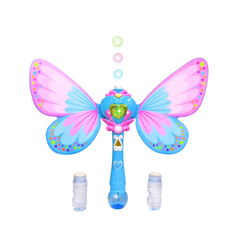 Wholesale Outdoor Toys Princess Light Up LED Magic Bubble Wand Machine Bubble Solution For Girls