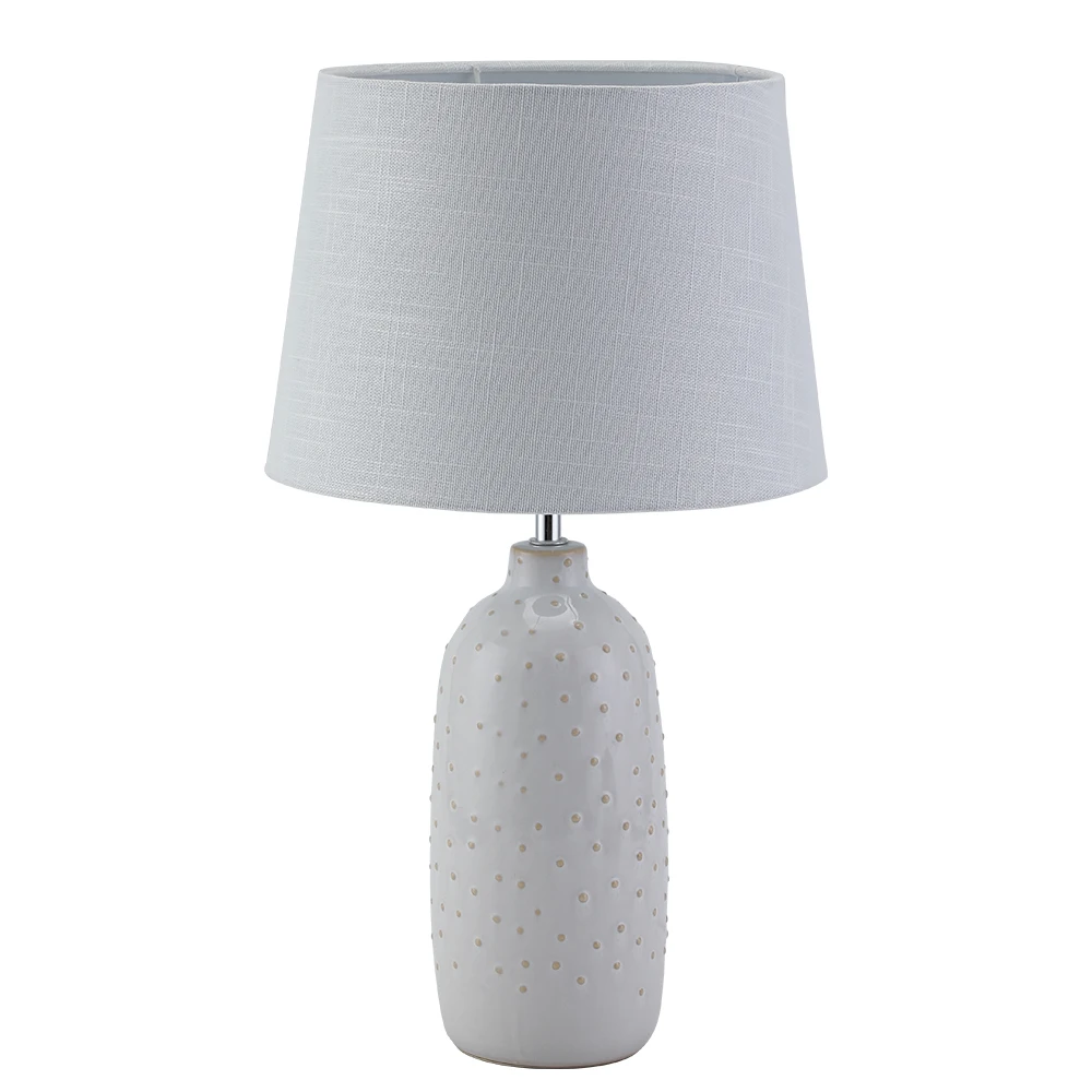 Hot selling whit slim pot ceramic table lamp suit for bedside decoration