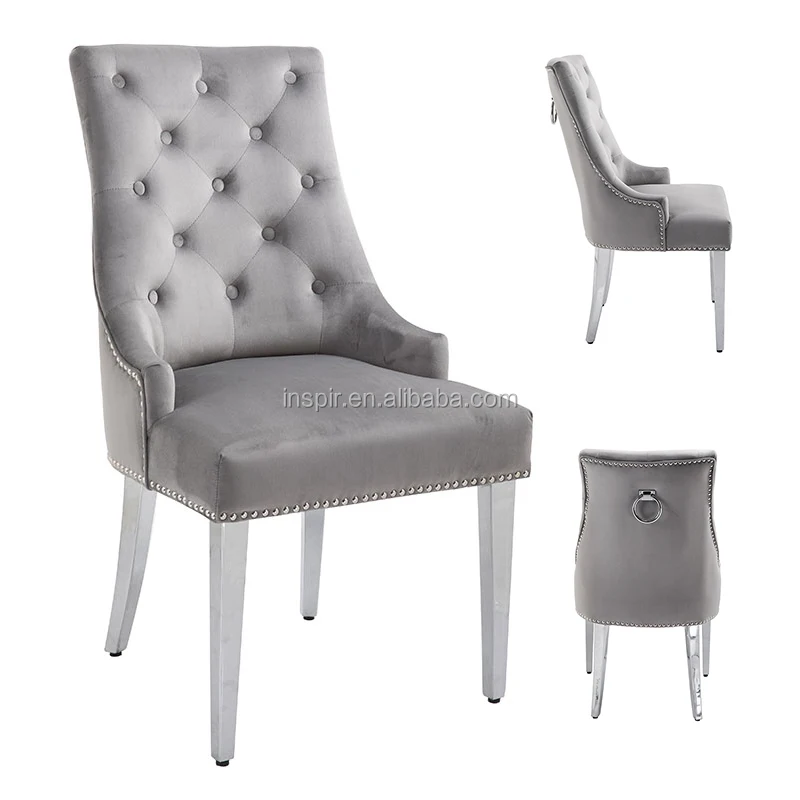 Modern Design Wooden Frame Fabric And Leather Dining Chairs For