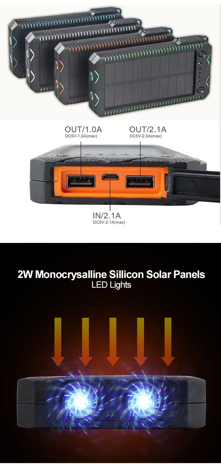 Cigarette Lighter Waterproof 10000mAh Solar Power Bank - ANKUX.COM