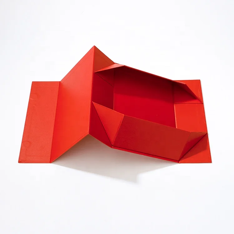 伴娘磁性礼品盒定制标志可折叠包装围巾鞋红色磁性礼品盒