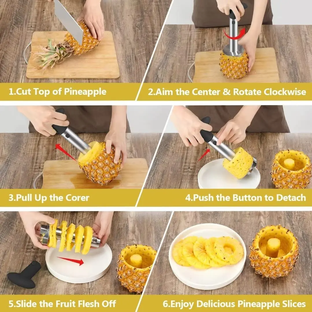 Easyuse Stainless Steel Fruit Tools Pineapple Peeler Pineapple Corer