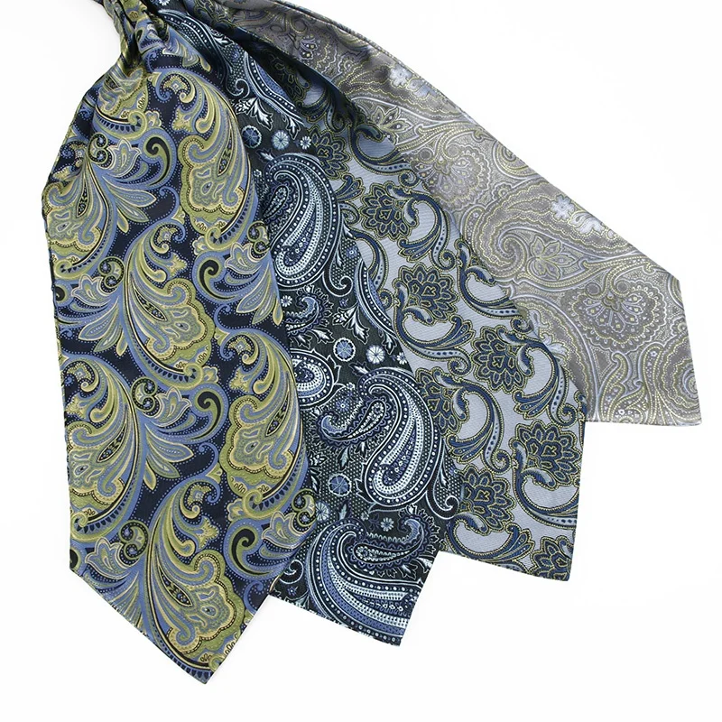 high quality royal ascot silk tie cravat mens jacquard ascot for