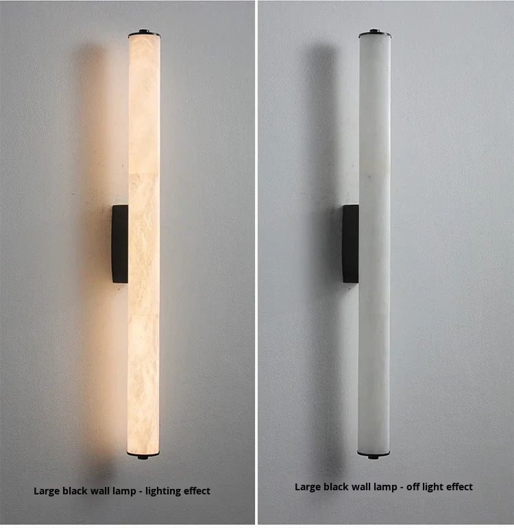 product cross border popular light luxury all copper marble led wall lamp new chinese mid century style natural marble wall mounted-8