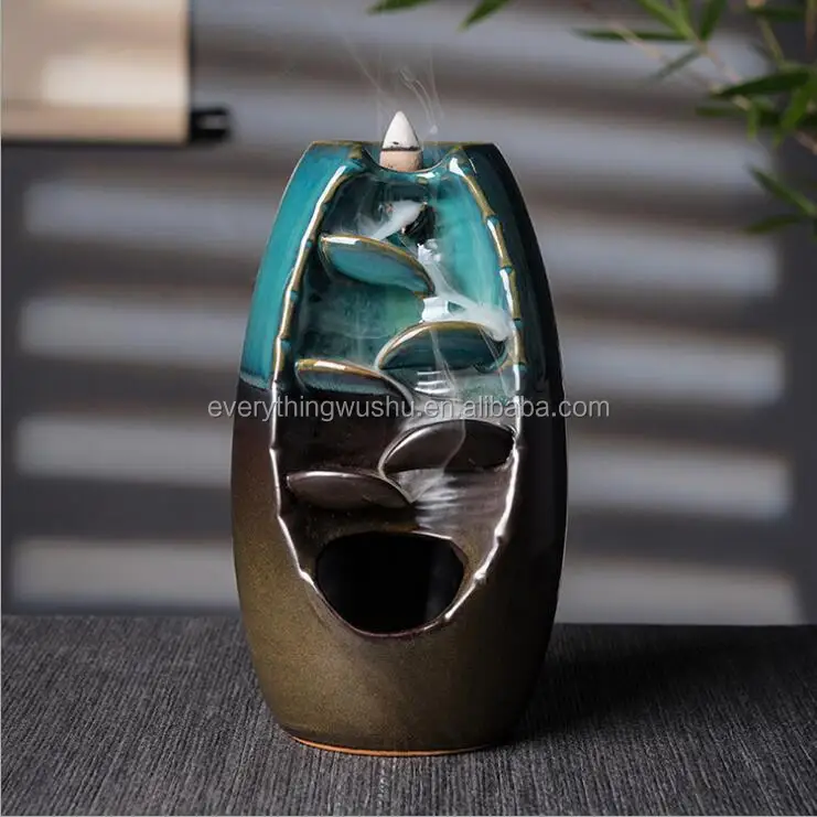 Worldwide Free Shipping Waterfall Incense Burner Ceramic Incense Holder,Option for Mixed Incense Cones