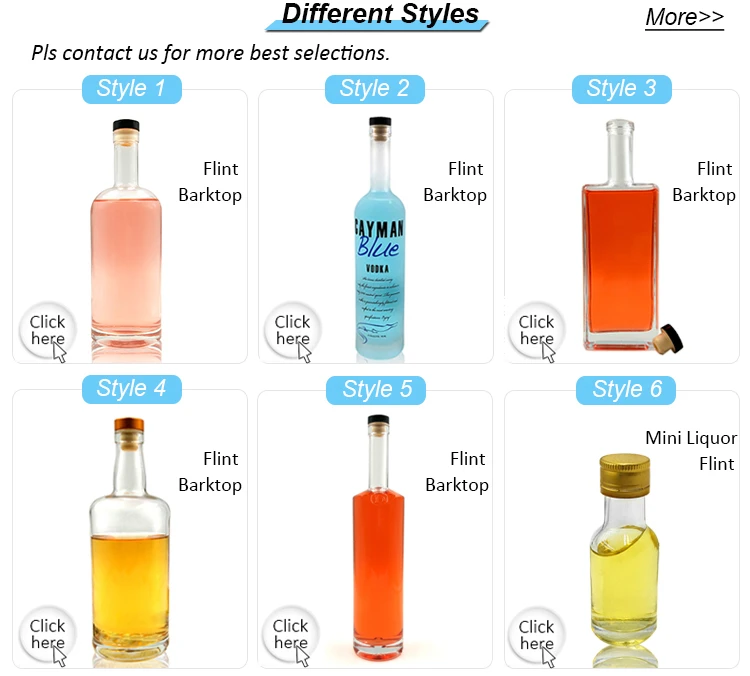 Manufacturers Custom 500ml 700ml 750ml 1000ml Mini Empty Beverage Rum