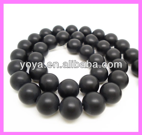 Black frosted agate onyx beads, matte black onyx agate beads.JPG