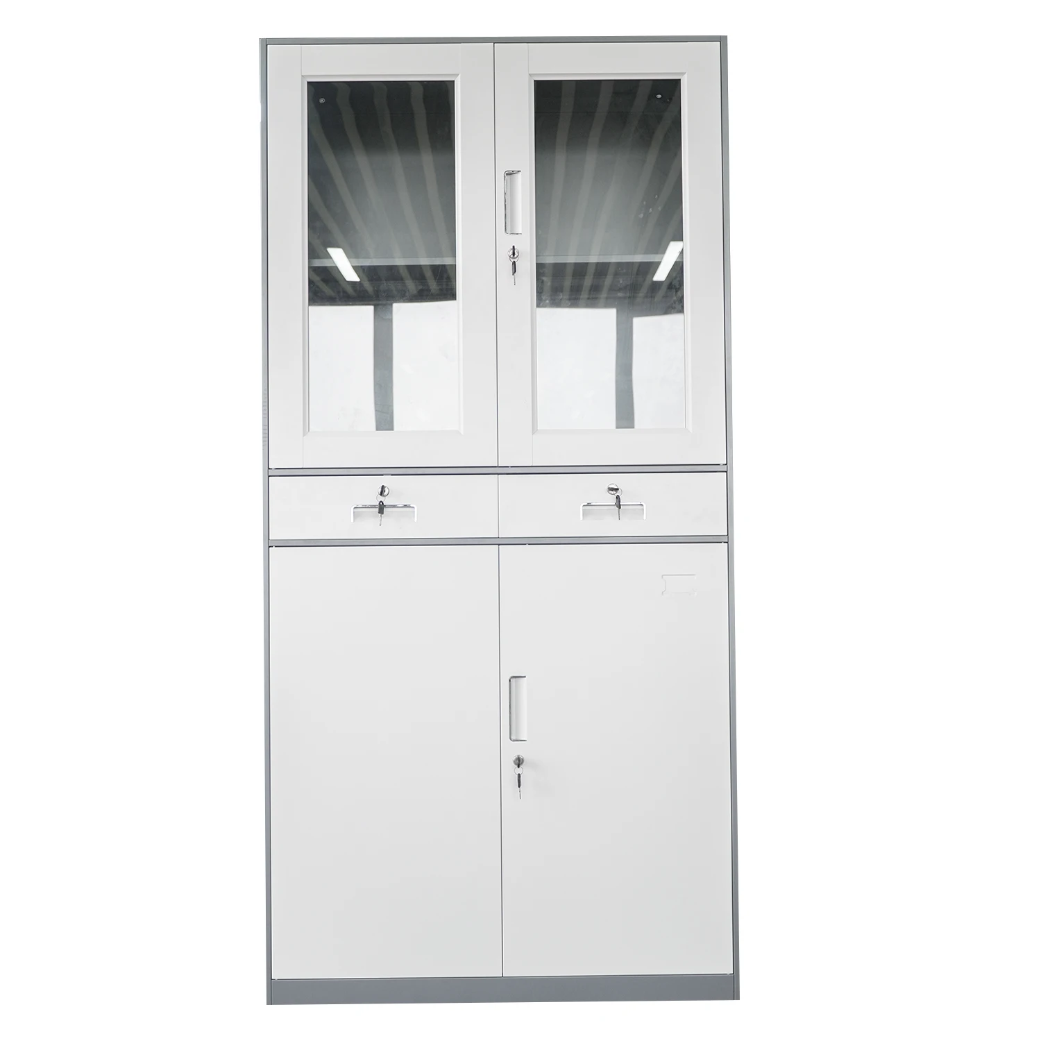Gd White Heavy Duty Mental Double Door Steel File Wardrobe File