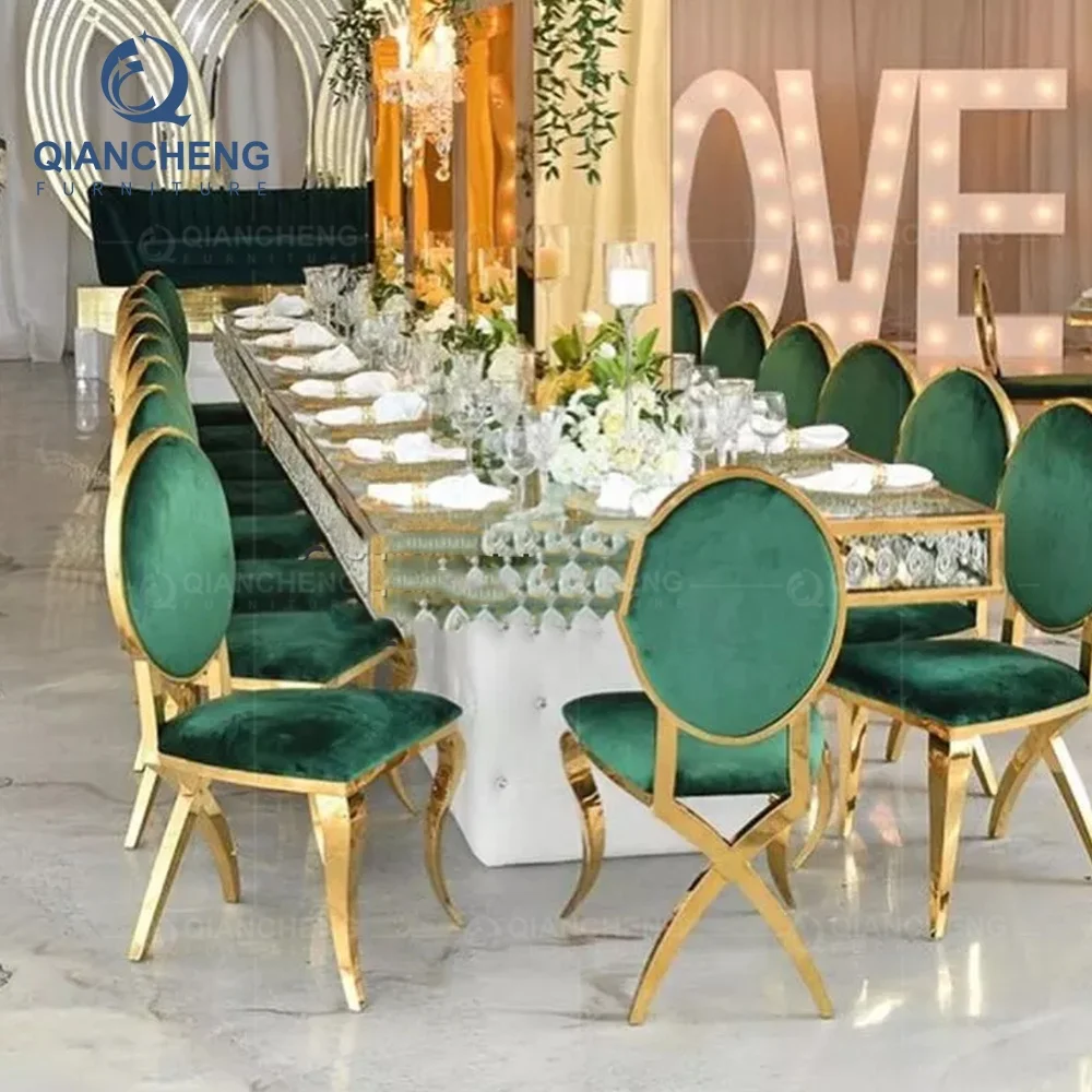 Gold Stacking Metal Wedding Chair | Modern Stainless Steel Chairs 
