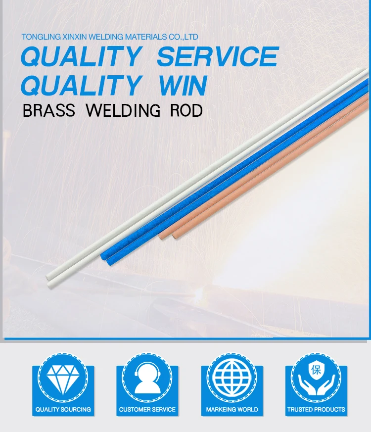 Rbcuznc Flux Coated Brass Bronze Brazing Rods 2.4mm Welding Stick