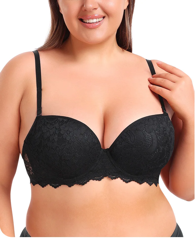 Wholesale Cross-Border Plus Size Underwear Anti-Sagging Adjusted-Straps Bra Breathable Steel Ring Large Cup for Small