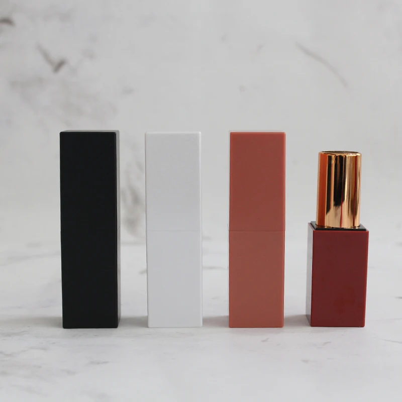 美丽的设计红色口红容器方形裸唇膏管化妆品包装定制口红外壳ls-462