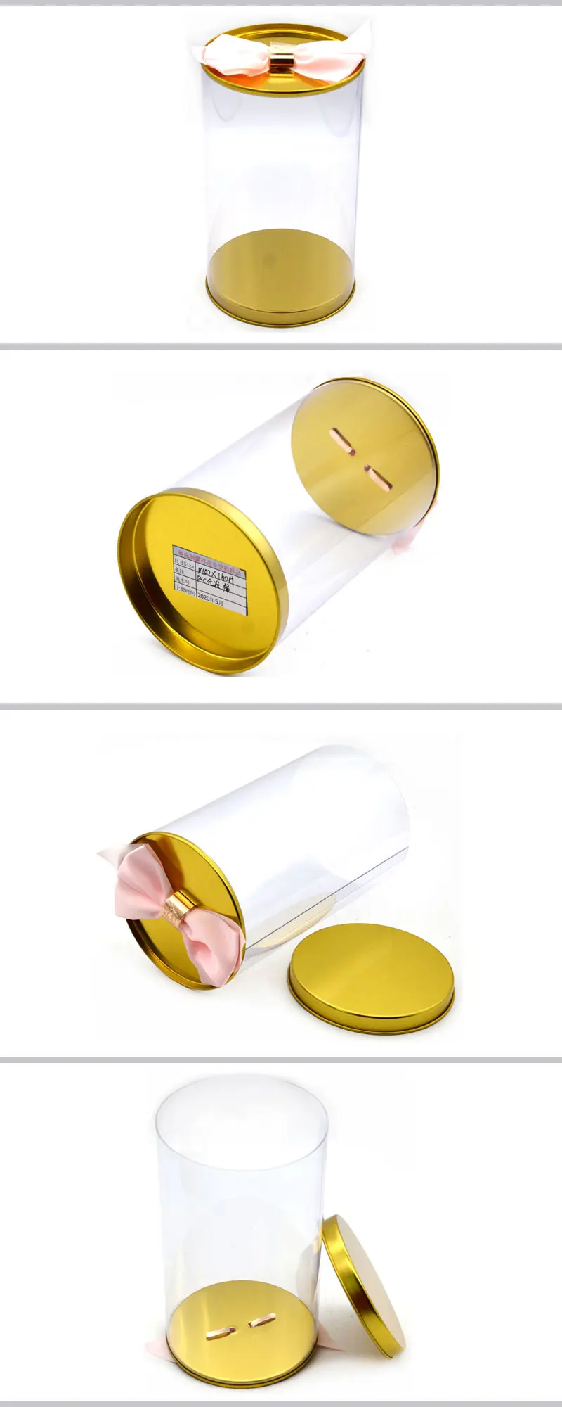 Round Shape Clear Plastic Candy Container With Tin Lid Buy Candy