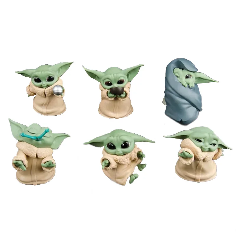 Star-wars 6pcs/set Baby Yoda Action Figure Toys Cute Version ...