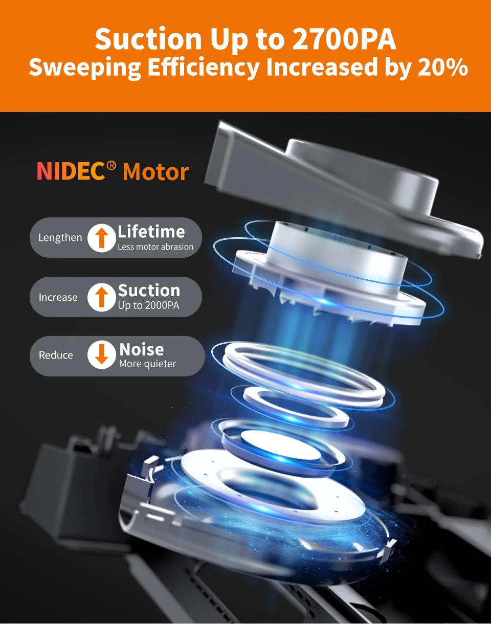 Proscenic M7pro Laser Navigation Robot Vacuum Cleaner 2700pa With Wet