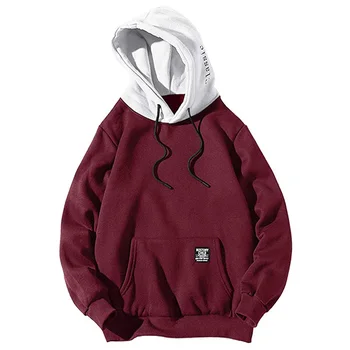 pockets color block hoodie