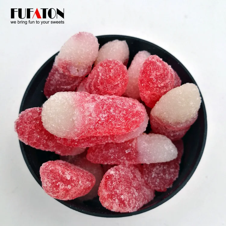 Wholesale Sugar Coated Sour Fruit Shaped Jellies Candy In Different