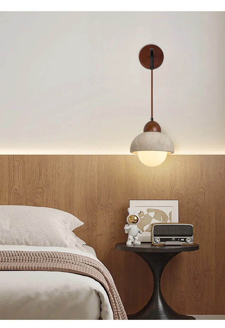 现代黄色洞石发光二极管壁灯可调光暖白光高CRI 90节能壁挂式家居装饰