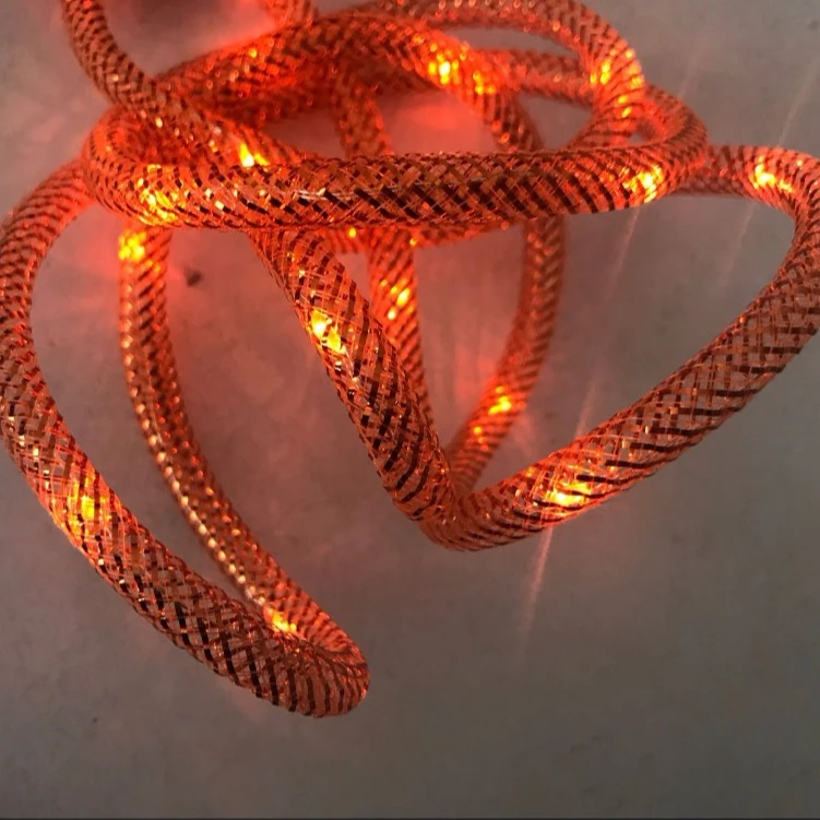 orange micro string light commercial bulk led rope tube light for thanksgiving decoration
