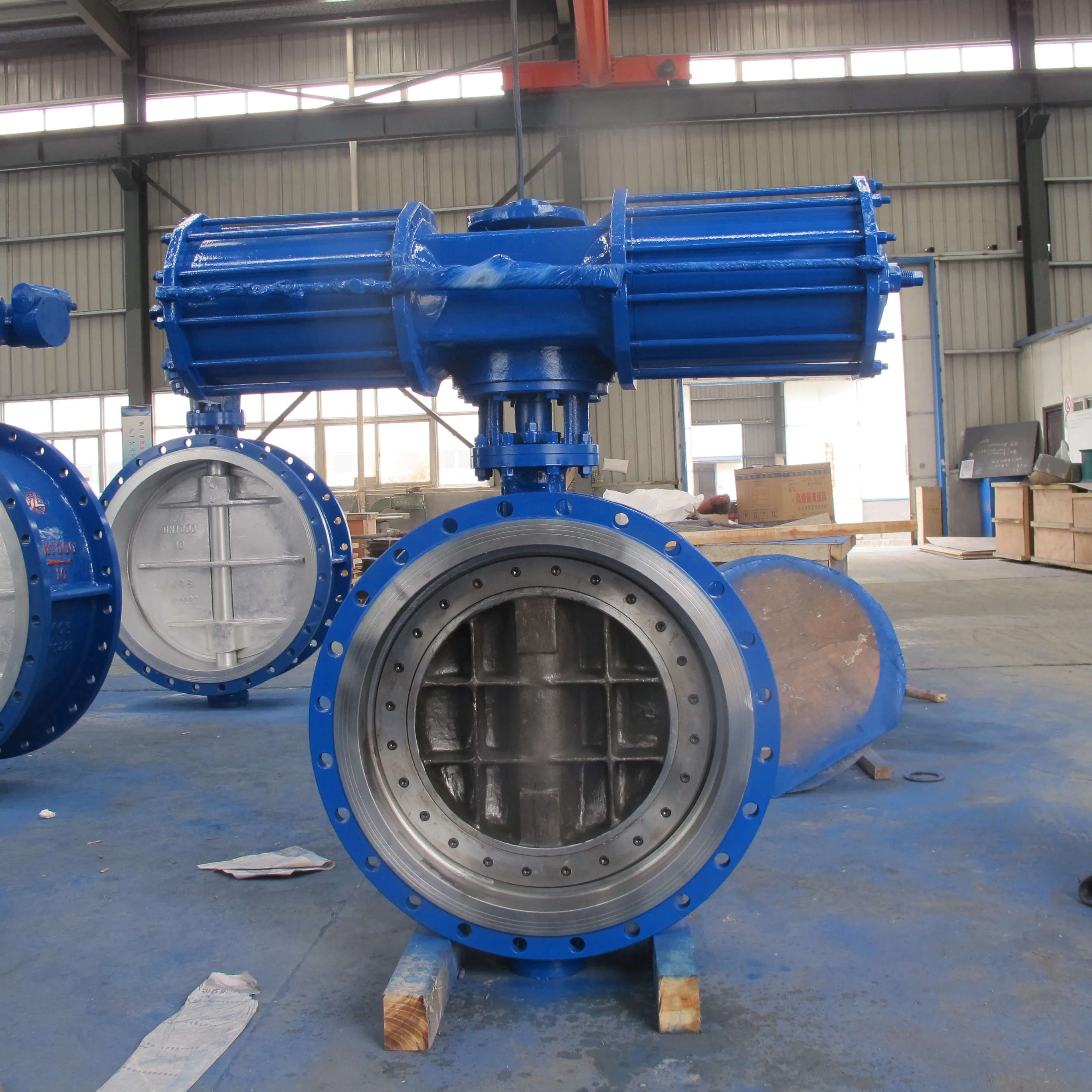 Triple Offset Pneumatic Double Flange Metal Sealing Butterfly Valve ...