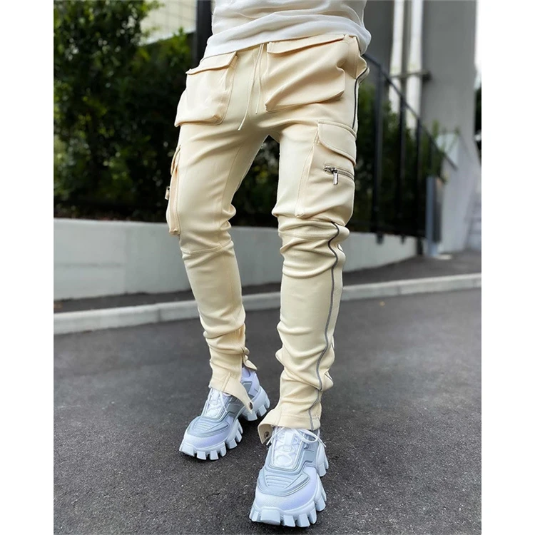 

Gulidd Stretch multi-bag reflective straight barrel long sport pants for men best selling cargo long pants cool long pants men