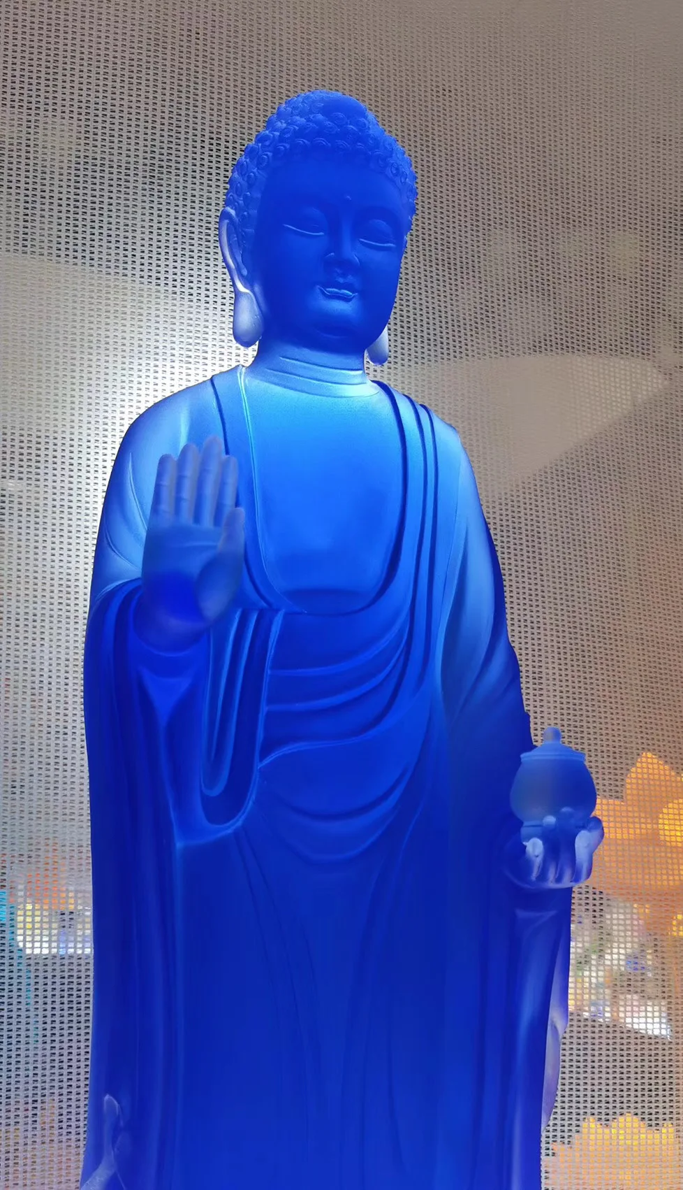 liuli 家居装饰风水常设雕像大皇家蓝色佛像医学出售