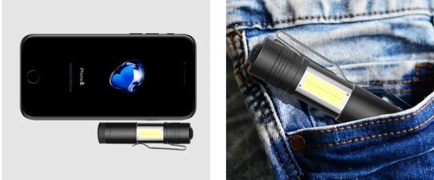 Wholesale Amazon High Power COB LED Portable AA 1.5V Super Bright Aluminum Alloy Mini Torch led Flashlight