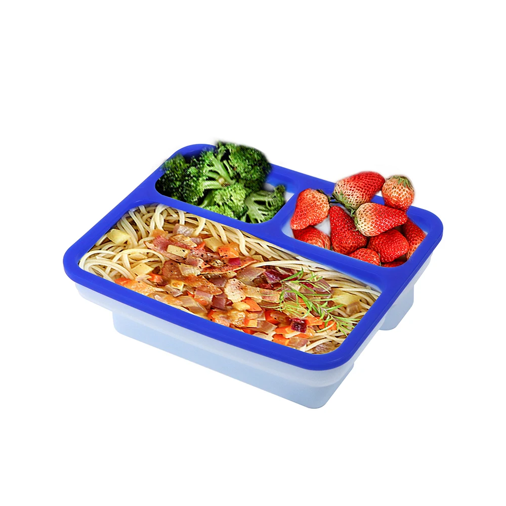 Hot Sale Reusable Fold Take Away Food Storage Container Meal Prep Container Lunch Box Leak Proof Kids Bento With Printing Logo details