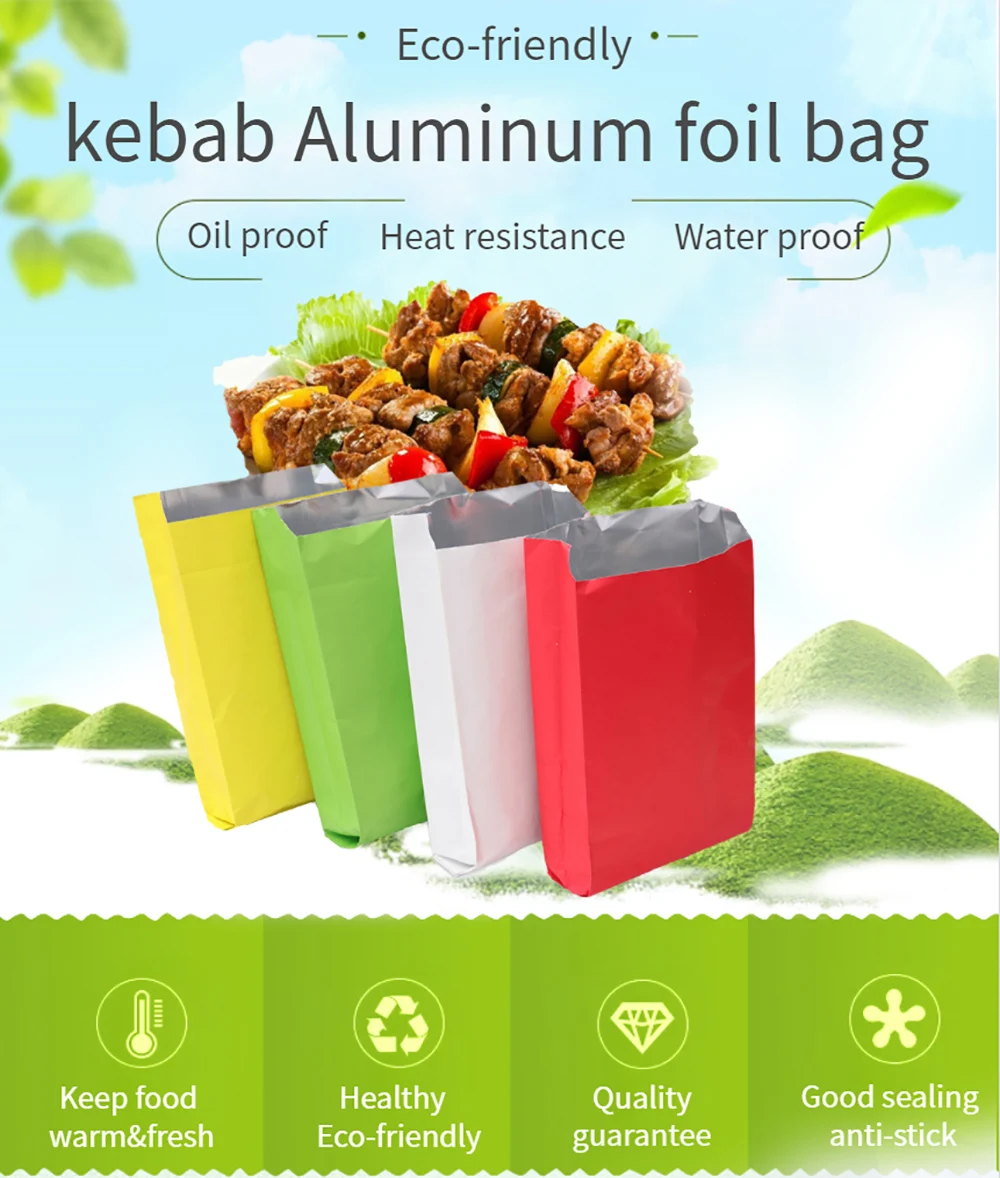 Sac en aluminium d'emballage de kebab en gros abordable pour la nourriture