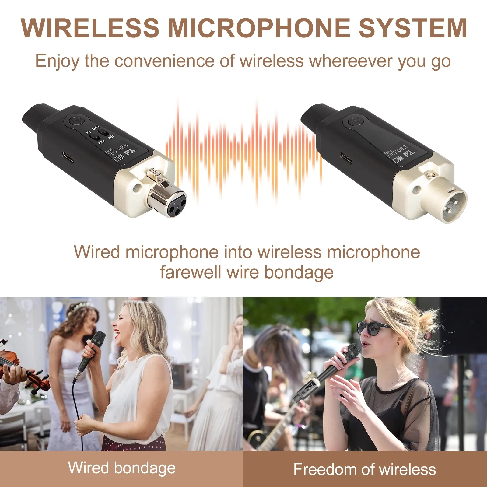 Wireless Microphone System Xlr Mic Converter Adapter Depusheng Ma5 Uhf