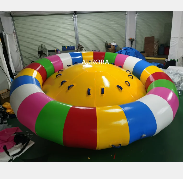 Excitable Water Play Equipment Inflatable Towables Crazy Ufo Inflatable Disco Towable Boat With