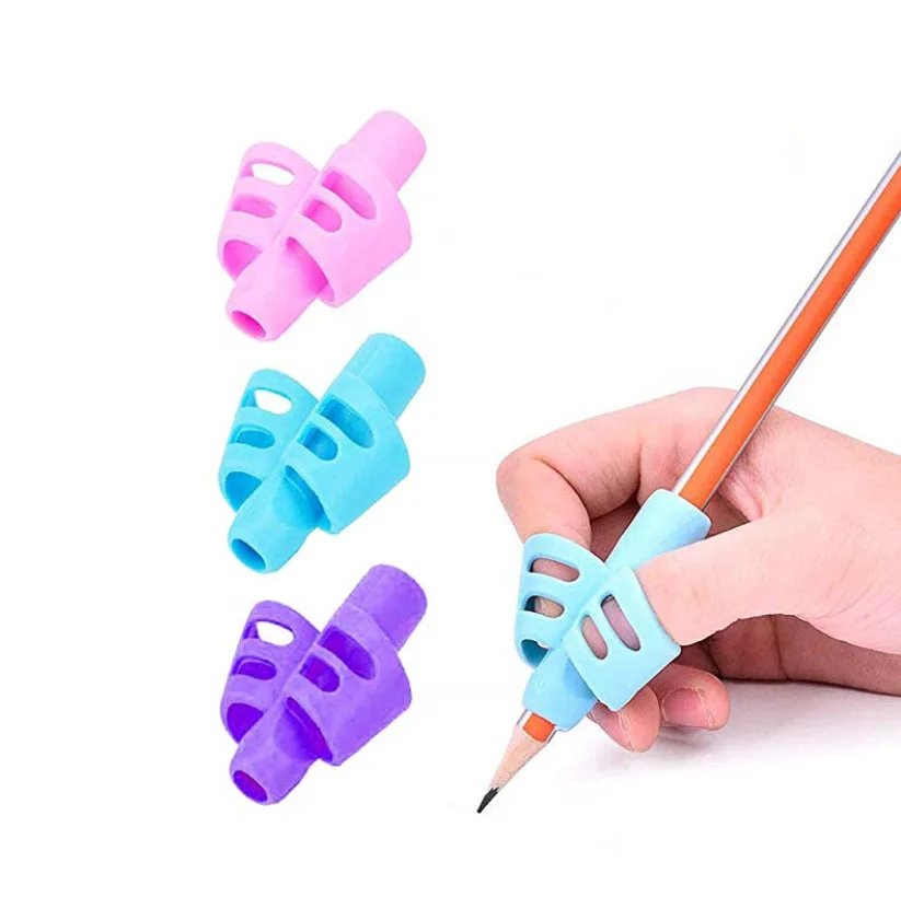 Kids Silicone Two-finger Baby Pencil Grip Holder Writing Posture Correction Tool 