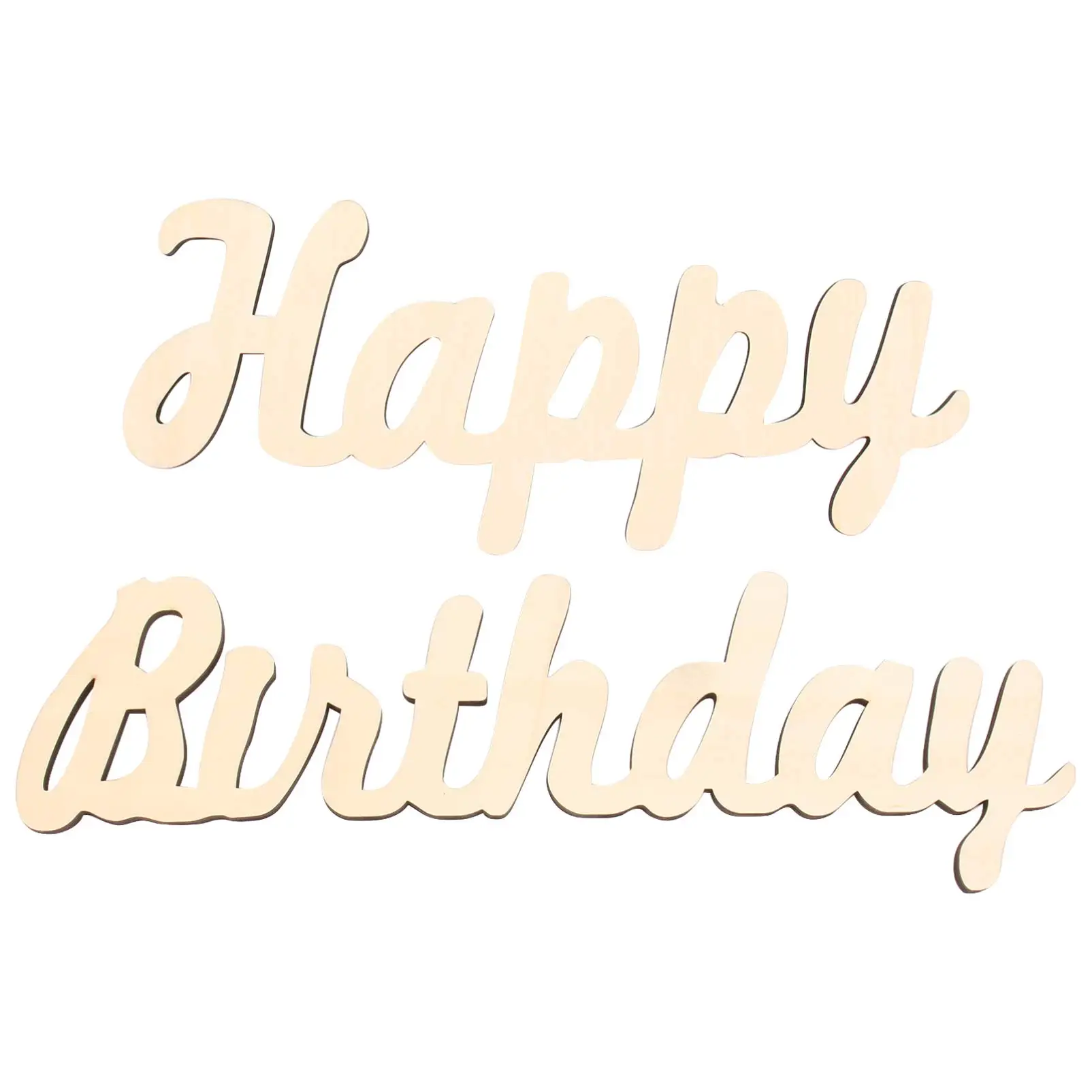 Happy Birthday Wooden Sign Unfinished Wooden Cutout Letters Plaque ...
