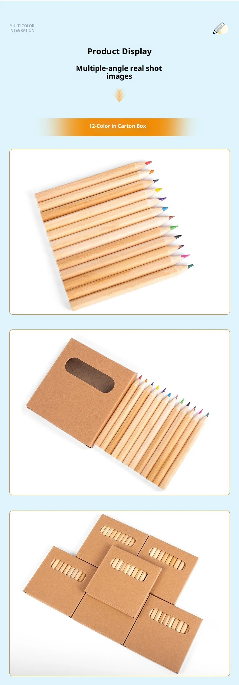 Umweltfreundliches Mini Buntstift Set Im Kraftpapier Karton_voghion.com